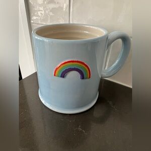 old pottery company Rainbow Ceramic Mug - Blue cream